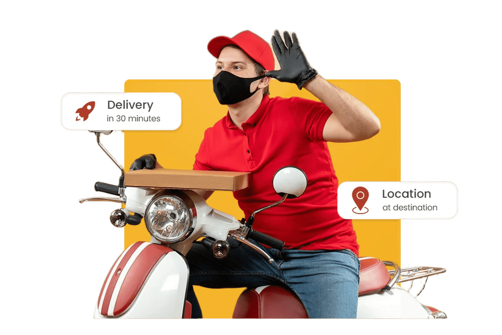 eatPHirst food delivery app rider on the way with hot meals"